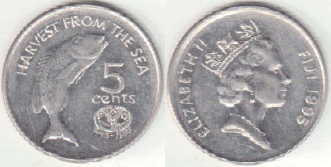 1995 Fiji 5 Cents (FAO)